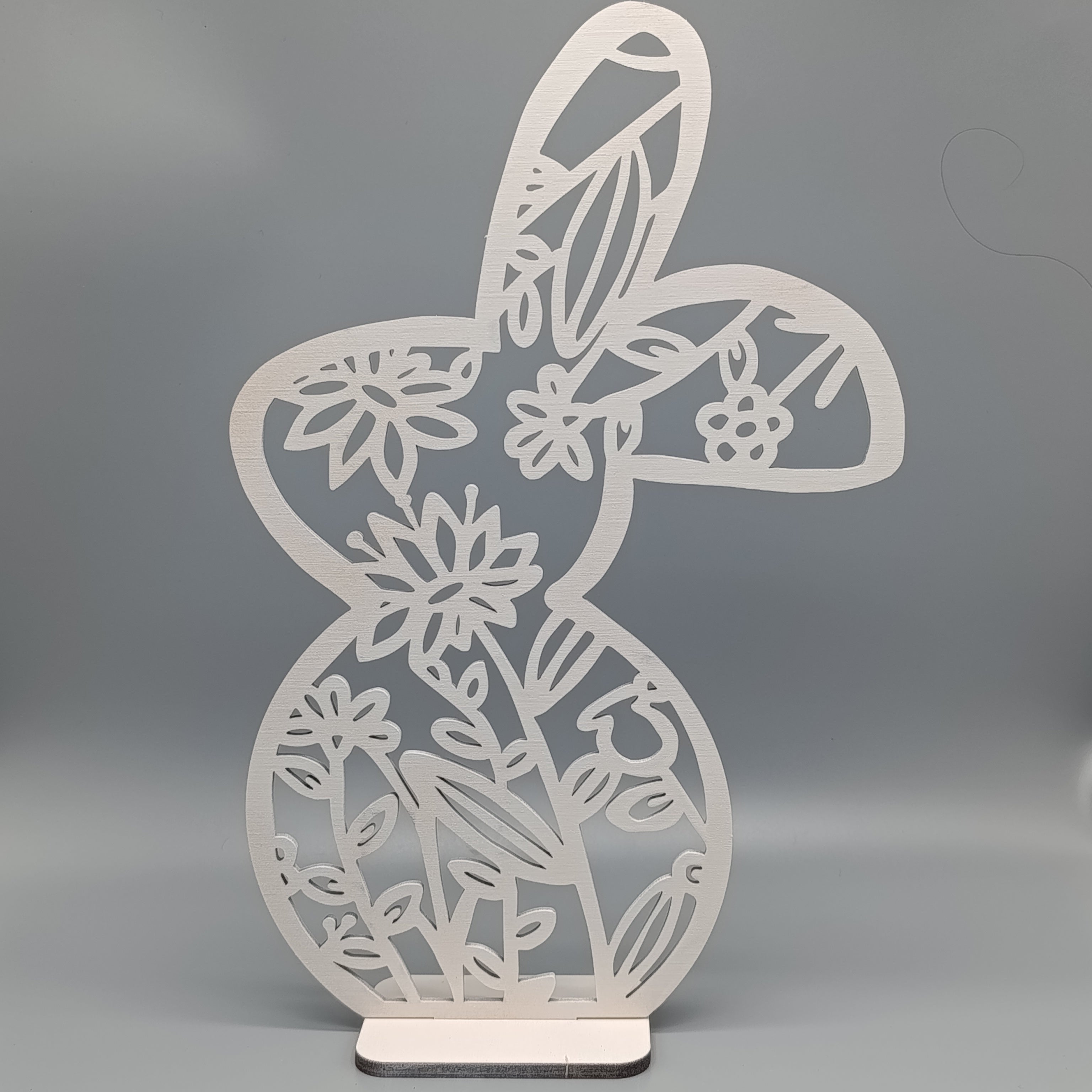 Osterhase Holz weiß