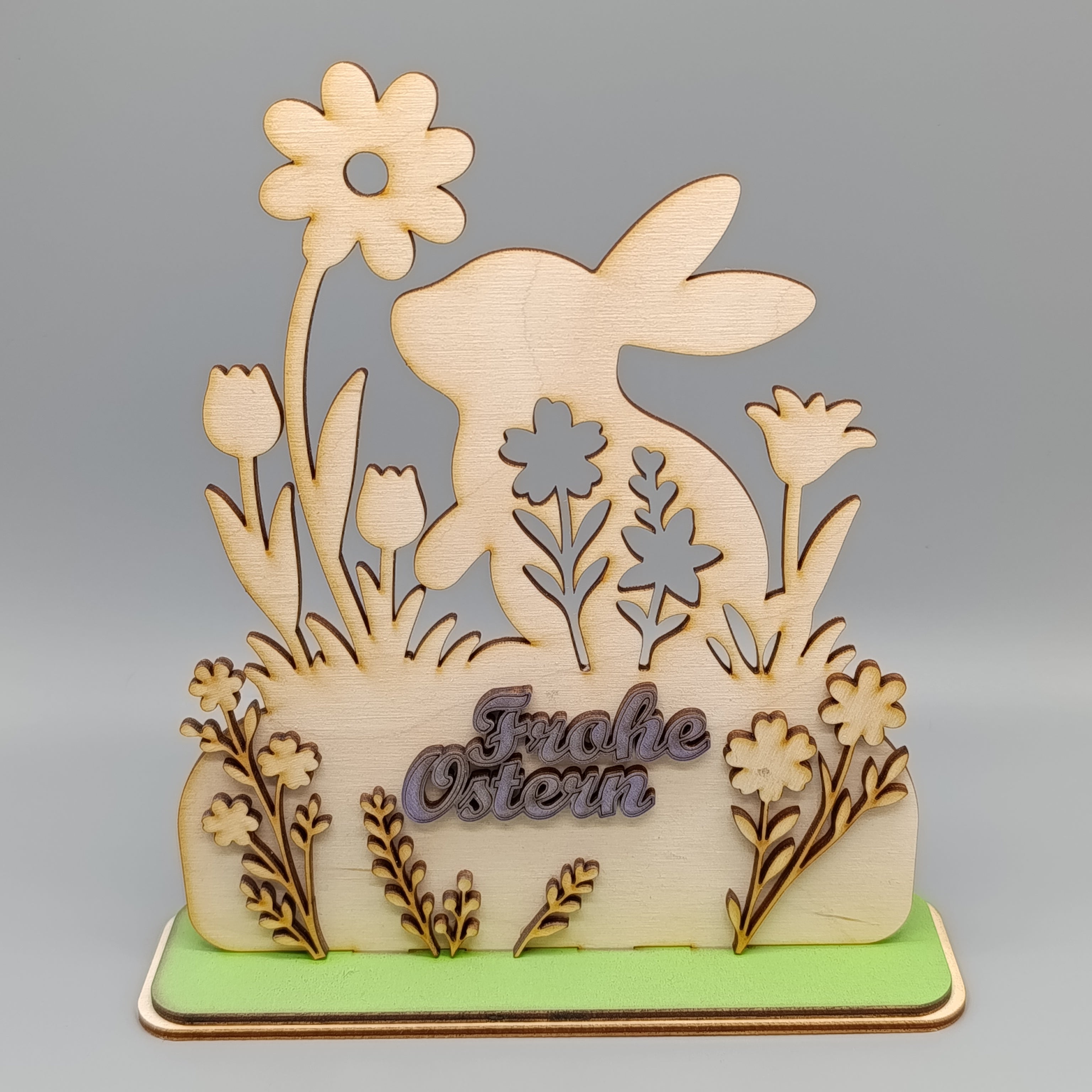 Osterhase Holz Blumen